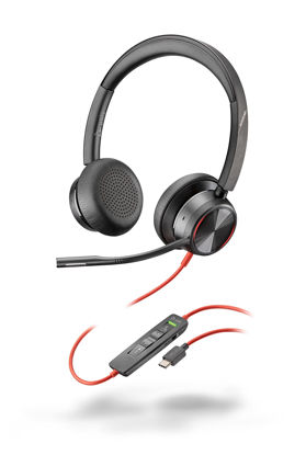 Picture of Plantronics Poly - Blackwire 8225 Wired Headset with Boom Mic Dual-Ear (Stereo) Computer Headset - USB-C to Connect to Your PC/Mac - Active Noise Canceling - Works with Teams, Zoom & More