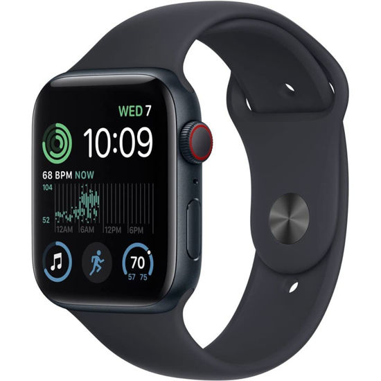 Picture of Apple Watch SE (2nd Gen) (GPS, 44mm) - Midnight Aluminum Case with Midnight Sport Band, S/M (Renewed)