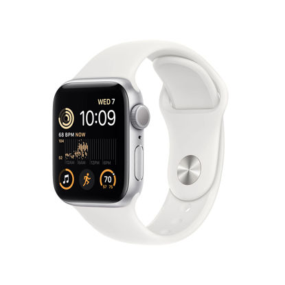 Picture of Apple Watch SE (2nd Gen) (GPS, 40mm) - Silver Aluminum Case with White Sport Band, S/M (Renewed)