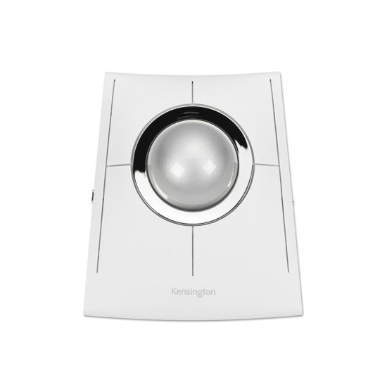 Picture of Kensington SlimBlade Pro EQ Wireless Trackball, Bluetooth, 2.4GHz Connection, Rechargeable, Programmable Buttons, White/Silver Ball