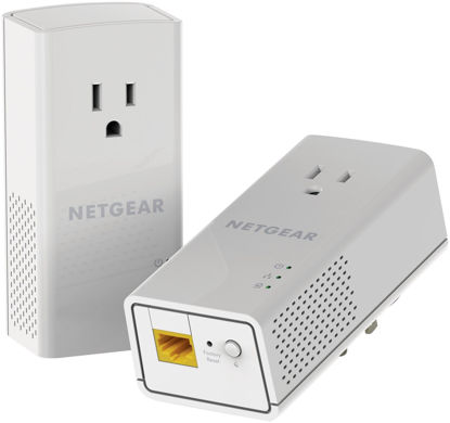 Picture of NETGEAR PowerLINE 1000 Mbps, 1 Gigabit Port with Pass-Through, Extra Outlet (PLP1000-100PAS)