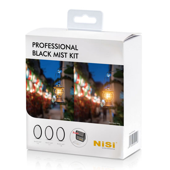 Picture of NiSi 58mm Circular Black Mist Professional Kit | 1/2, 1/4, 1/8 Strength Filters, Cleaning Cloth, Carrying Case | Diffusion Lens Filter for Soft Cinematic Effects | Photography and Videography