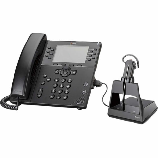 Picture of Plantronics - Voyager 4245 Office (Poly) - Bluetooth Convertible Headset with 3 Wearing Styles - Connect to PC/Mac, Mobile & Desk Phone - Works with Teams (Certified), Zoom & more