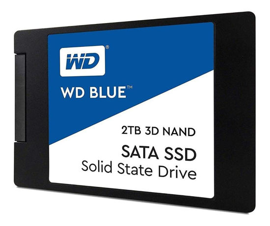 Picture of Western Digital 2TB WD Blue 3D NAND Internal PC SSD - SATA III 6 Gb/s, 2.5"/7mm, Up to 560 MB/s - WDS200T2B0A, Solid State Hard Drive