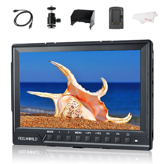 Picture of FEELWORLD FW760 7 Inch On-Camera Monitor, 1920x1200, 4K HDMI, Full HD, Ultra-Thin, HDMI Lock, Built-in Sunshade