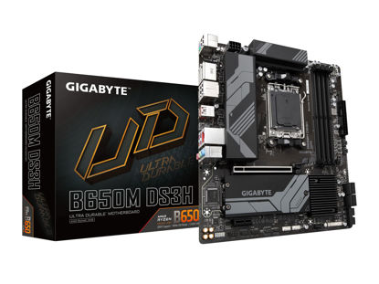 Picture of GIGABYTE B650M DS3H (AM5/ LGA 1718/ AMD/ B650/ Micro ATX/ 5-Year Warranty/ DDR5/ PCIe 4.0 M.2/ PCIe 4.0/ USB 3.2 Gen2X2 Type-C/ 2.5GbE LAN/Motherboard)