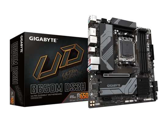 Picture of GIGABYTE B650M DS3H (AM5/ LGA 1718/ AMD/ B650/ Micro ATX/ 5-Year Warranty/ DDR5/ PCIe 4.0 M.2/ PCIe 4.0/ USB 3.2 Gen2X2 Type-C/ 2.5GbE LAN/Motherboard)