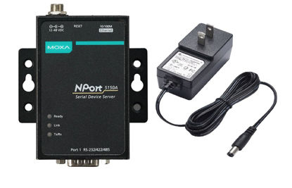 Picture of Moxa NPort 5150A/US - 1 Port Device Server, 10/100M Ethernet, RS-232/422/485, DB9 Male (Adapter Included)