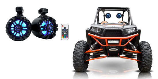 Picture of (2) Rockville WB65KLS Black 6.5" LED Swivel Tower Speakers for RZR/ATV/UTV/Cart