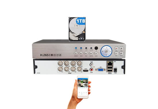 Picture of Evertech 8 Channel H.265 DVR with 1TB Hard Drive HD TVI AHD CVI Analog Digital Video Recorder Remote Monitoring Email Alert Motion Detection