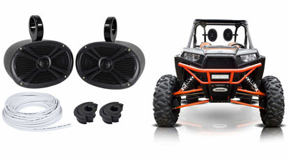 Picture of Rockville (2) 6x9 Black Rollbar Speakers for Polairs/Jeep/ATV/UTV/RZR/CART