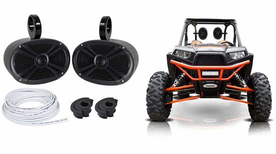 Picture of Rockville (2) 6x9 Black Rollbar Speakers for Polairs/Jeep/ATV/UTV/RZR/CART