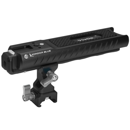 Picture of KONDOR BLUE | PRO-Blade SSD Handle Compatible with Sandisk USB-C Recording | USB C Protection, Multiple mounting Points, & Ergonomic Design with Read/Write functionality | Raven Back