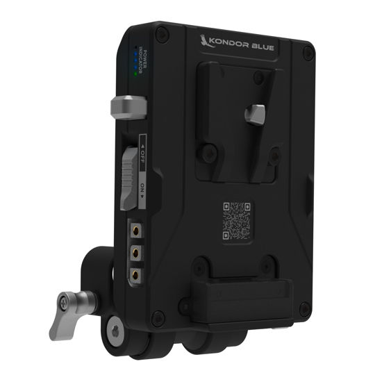 Picture of Kondor Blue Pro V-Mount Battery Plate with Swiveling Rod Block (Raven Black)