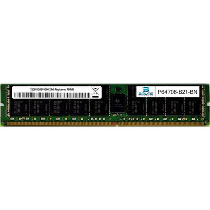 Picture of Brute Networks P64706-B21-BN - 32GB PC5-44800 DDR5-5600Mhz 2Rx8 ECC Registered RDIMM(Compatible with OEM PN# P64706-B21)