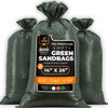 Picture of Woven Polypropylene Sand Bags for Flooding, Gravel - 14" x 26" Sacks 50 lb Weight Limit, Military Grade Reusable Refillable Sand Bag for Hurricane Flood Protection, Empty Sandbags Green, Bundle of 500