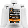 Picture of Woven Polypropylene Sand Bags for Flooding, Gravel - 14" x 26" Sacks 50 lb Weight Limit, Military Grade Reusable Refillable Sand Bag for Hurricane Flood Protection, Empty Sandbags White, Bundle of 500