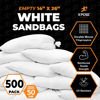 Picture of Woven Polypropylene Sand Bags for Flooding, Gravel - 14" x 26" Sacks 50 lb Weight Limit, Military Grade Reusable Refillable Sand Bag for Hurricane Flood Protection, Empty Sandbags White, Bundle of 500
