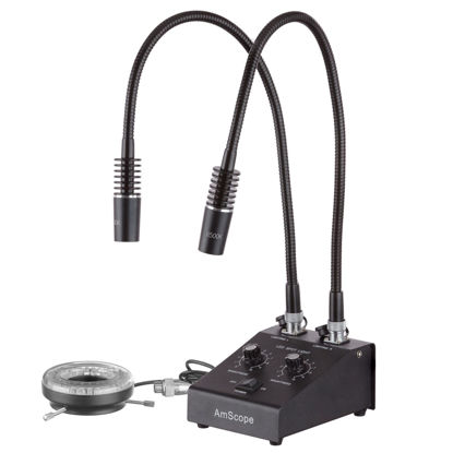 Picture of AmScope Powerful LED Dual Goose-Neck and Ring Light Illuminator