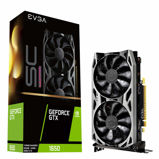 Picture of EVGA GeForce GTX 1650 SC Ultra Gaming GDDR6, 04G-P4-1257-KR, 4GB GDDR6, Dual Fan, Metal Backplate