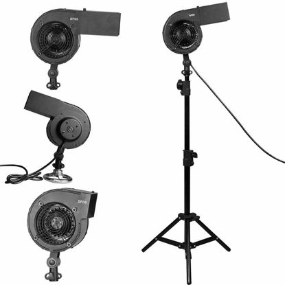 Picture of Mugast Studio Wind Hair Blower Stream Fan, Portable Photography Fan Blower Stage Special Effect Blowing Machine for Fashion Portrait Photo Shooting, Aluminum Alloy (Black)
