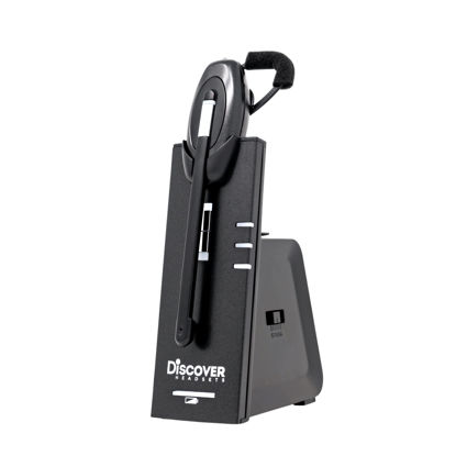 Picture of Discover D904 Convertible DECT Wireless Office Headset System with Unlimited Talk Time for Professionals- Works with PC/Mac and Desk Phone- 3 Year Warranty