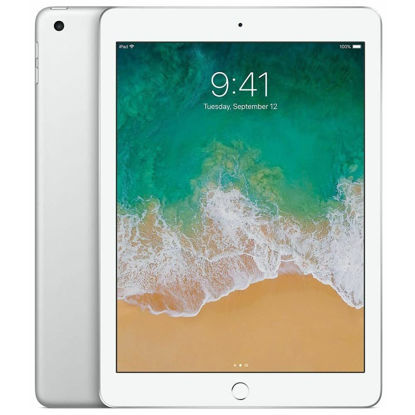Picture of Apple iPad with WiFi + Cellular, 128GB, Silver (2017 Model) (Renewed)