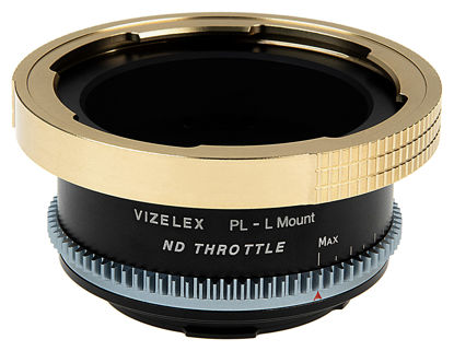 Picture of Vizelex ND Throttle Cine Lens Mount Adapter - Compatible with Arri PL (Positive Lock) Mount Lenses to L-Mount Alliance Mirrorless Cameras with Built-in Variable ND Filter (2 to 8 Stops)