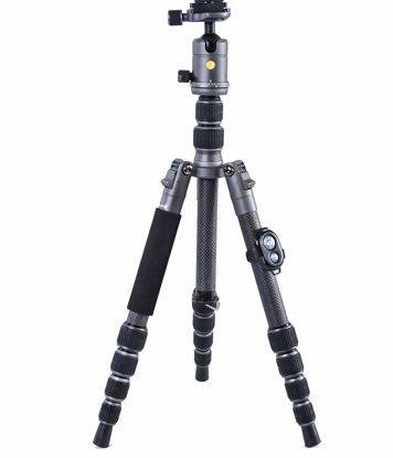Picture of Vanguard VEO3GO235CB Compact Carbon Fiber Travel Tripod with Ball Head, Monopod Option, Smart Phone Holder and Bluetooth Remote