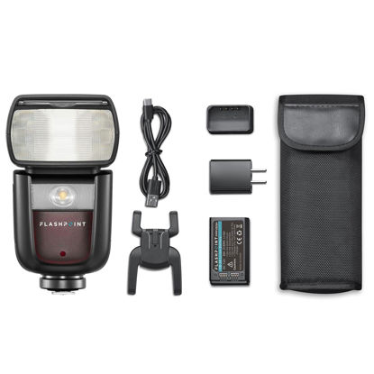 Picture of Flashpoint Zoom Li-on III R2 TTL On Camera Flash for Nikon, 76ws 2.4GHz 1/8000s HSS Speedlight with Quick Manual-TTL Switch, 1.5s Recycle Time, 7.2V/2600mAh Li-Ion Battery, 450 Full-Power Flashes