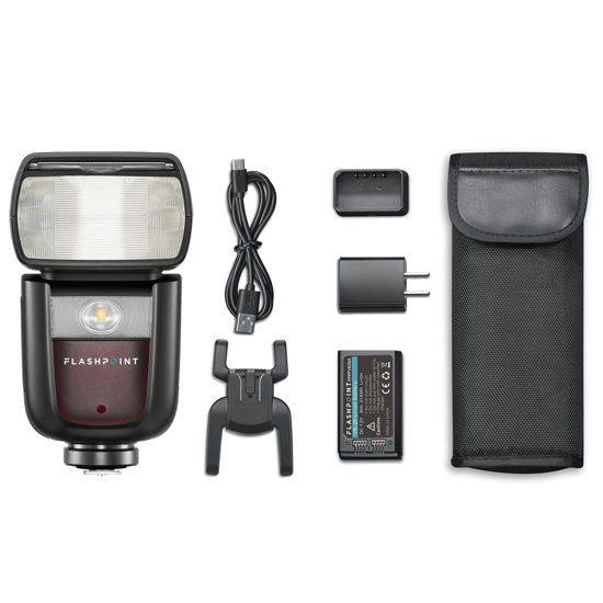 Picture of Flashpoint Zoom Li-on III R2 TTL On Camera Flash for Nikon, 76ws 2.4GHz 1/8000s HSS Speedlight with Quick Manual-TTL Switch, 1.5s Recycle Time, 7.2V/2600mAh Li-Ion Battery, 450 Full-Power Flashes