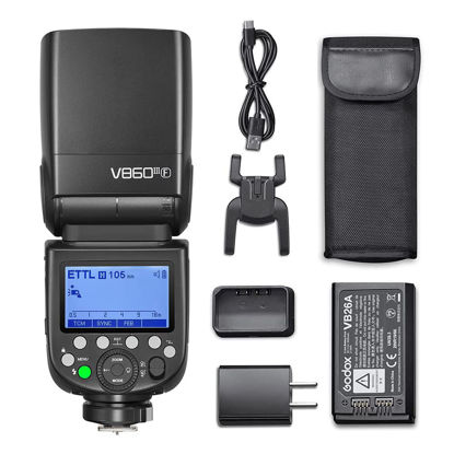 Picture of Godox V860III-F Camera Flash Light Wireless TTL Speedlite Transmitter/Receiver GN60 1/8000s HSS Built-in 2.4G Wireless X System with Modeling Light Compatible with Fuji Fujifilm Cameras