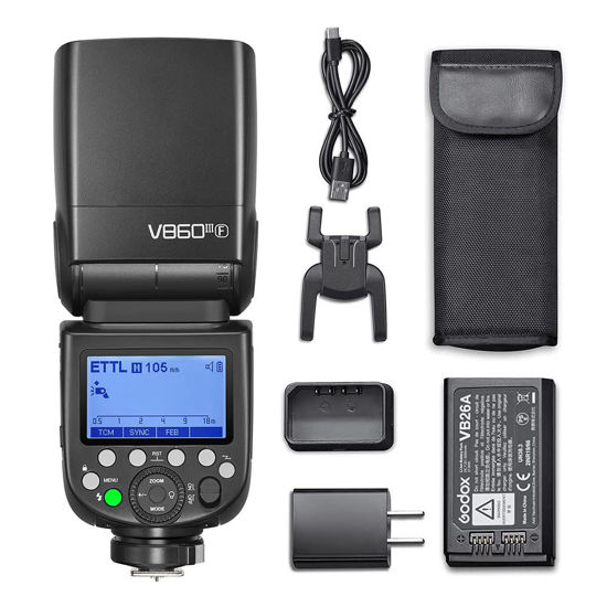 Picture of Godox V860III-F Camera Flash Light Wireless TTL Speedlite Transmitter/Receiver GN60 1/8000s HSS Built-in 2.4G Wireless X System with Modeling Light Compatible with Fuji Fujifilm Cameras