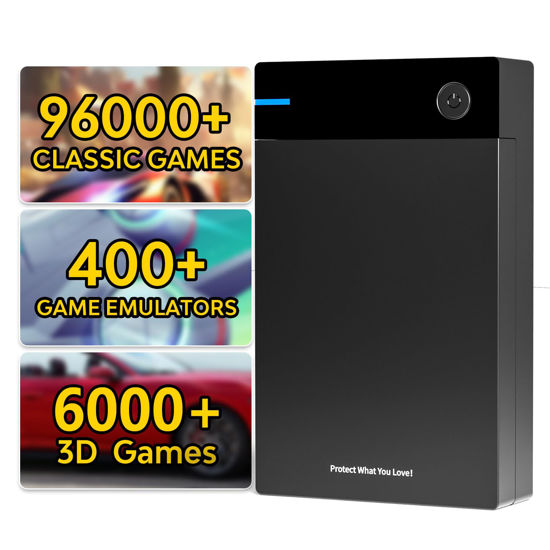 Picture of Kinhank 12TB Retro Gaming Hard Drive,Gaming External Hard Drive with 96000+ Classic Games,Retro Game Consoles Compatible with 400+ Emulators,Portable Game Hard Drive Compatoble with Win-7/8/10/11