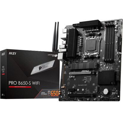 Picture of MSI PRO B650-S WIFI Motherboard, ATX - Supports AMD Ryzen 9000 / 8000 / 7000 Series Processors, AM5 - DDR5 Memory Boost 6000+MHz/OC, 2 x PCIe 4.0 x16, 2 x M.2 Gen4, Wi-Fi 6E