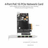 Picture of SIIG 4-Port Gigabit Ethernet with PoE PCIe Card -Intel 350, PCIe 2.0 x4 to Quad RJ-45,1000/100/10Mbps,PoE,802.3af Power Over Ethernet,Intel I350-T4,Large Heat Sink,Dual-Profile Brackets LB-GE0811-S1
