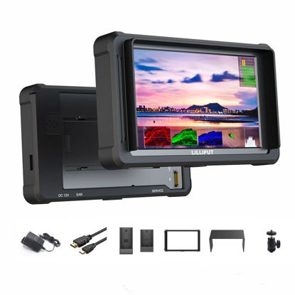 Picture of Lilliput FS5 Camera Monitor 3D-LUT SDI 5.4 inch 60HZ 4K HDMI 2.0 3G Video Assist 1920 * 1200 Full HD with Black Silicone Case