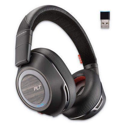 Picture of Plantronics - Voyager 8200 UC (Poly) - Bluetooth Dual-Ear (Stereo) Headset - USB-A Compatible to connect to your PC and Mac - Works with Teams, Zoom & more - Dual-Mode Active Noise Canceling