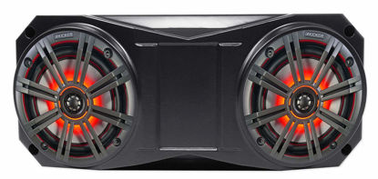 Picture of (2) Kicker 45KM654L 6.5" 390w Marine LED Speakers w/Charcoal, White Grilles KM65 Bundle with Metra OH-UNI01 6.5" Overhead Speaker Pod Enclosure Compatible with Polaris RZR/ATV/UTV/Cart