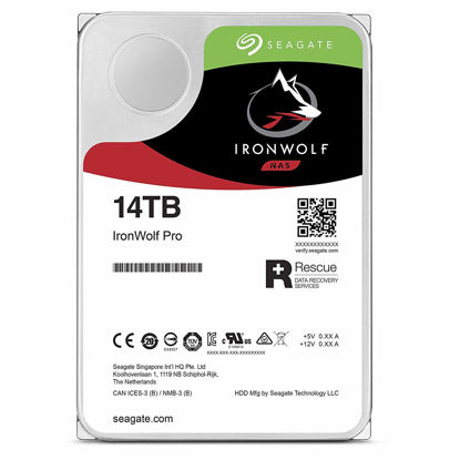 Picture of Seagate IronWolf Pro 14 TB NAS RAID Internal Hard Drive - 7,200 RPM SATA 6 Gb/s 3.5-inch (ST14000NE0008)
