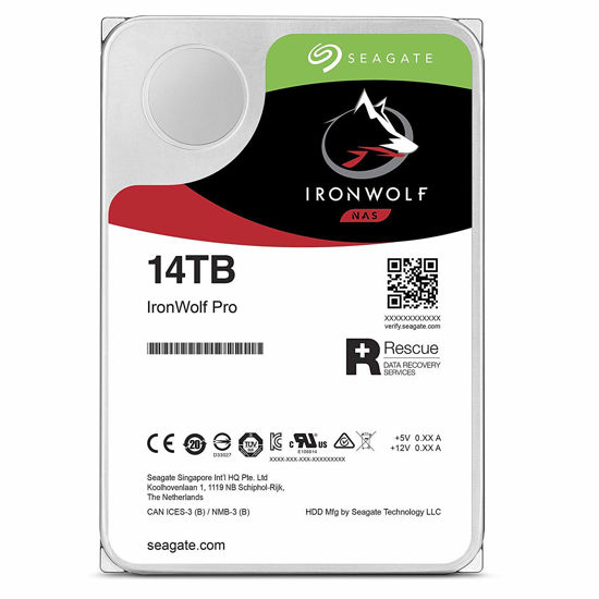 Picture of Seagate IronWolf Pro 14 TB NAS RAID Internal Hard Drive - 7,200 RPM SATA 6 Gb/s 3.5-inch (ST14000NE0008)