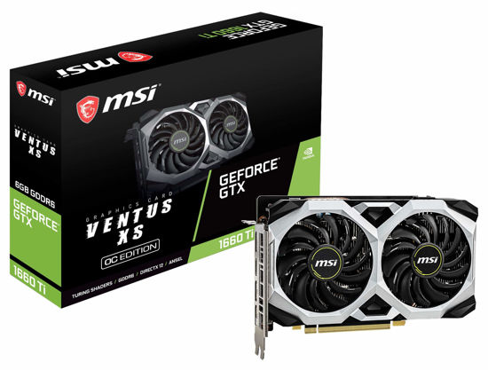 Picture of MSI Gaming GeForce GTX 1660 Ti 192-bit HDMI/DP 6GB GDRR6 HDCP Support DirectX 12 Dual Fan VR Ready OC Graphics Card (GTX 1660 TI VENTUS XS 6G OC)