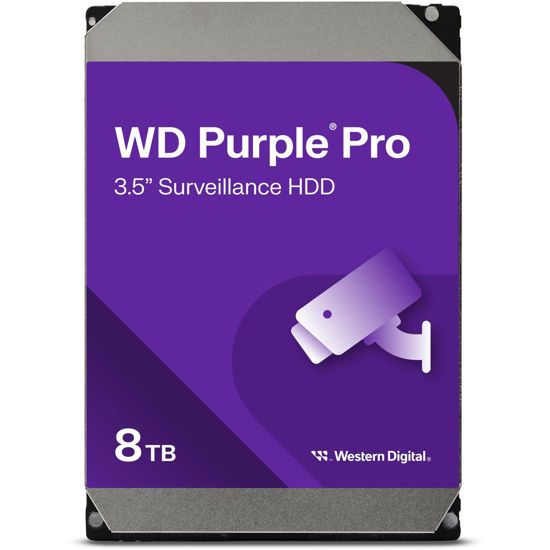 Picture of Western Digital 8TB WD Purple Pro Surveillance Internal Hard Drive HDD - SATA 6 Gb/s, 256 MB Cache, 3.5" - WD8001PURP
