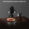 Picture of Flashpoint MF12 Macro Flash 2-Light Kit, R2 2.4GHz Wireless Control Off Camera Flash, Built-in 3.7V/6.29W Lithium Battery, Color Effects Set and Color Temperature Set for Flash Macro Photography