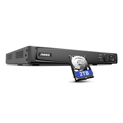 Picture of ANNKE 4K 8 Channel Network Video Recorder for Home Security Camera System, 8MP 8CH NVR with 2TB Hard Drive Disk, Work with 8MP/6MP/5MP/4MP/2MP HD POE IP Cameras, 24/7 Recording, Easy Remote Access