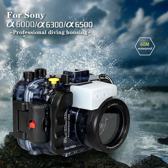 Picture of Seafrogs 60M/195ft Waterproof Underwater Camera Housing Waterproof Case for A6000 A6300 A6500 Compatible with 16-50mm Lens(Housing + Red Filter)