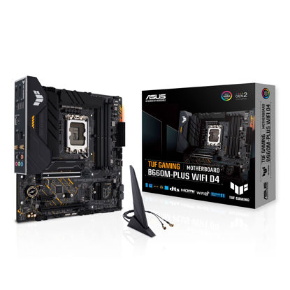 Picture of ASUS TUF B660M-PLUS WiFi D4 LGA 1700(Intel 12th Gen) mATX Gaming Motherboard (PCIe 5.0,DDR4,2xPCIe 4.0 M.2 Slots,WiFi 6,2.5 Gb LAN,Front USB 3.2 Gen 1 Type-C,Two-Way AI Noise Cancelation)