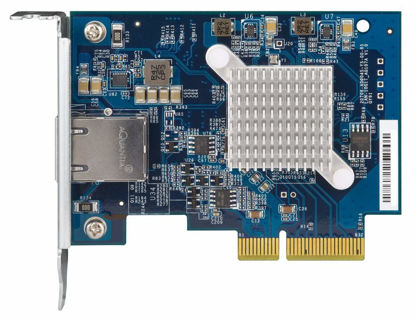 Picture of QNAP QXG-10G1T Single-Port (10Gbase-T) 10GbE Network Expansion Card, PCIe Gen3 X4, Low-Profile Bracket Pre-Loaded, Low-Profile Flat and Full-Height Brackets are Included