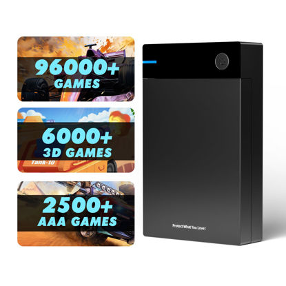 Picture of Kinhank 12tb Retro Game Hard Drive Disk with 96000+ Games, Retro Game Consoles Compatible with 400+ Emulators, Portable Game Hard Drive Disk Compatible with Win 7/8/10/11