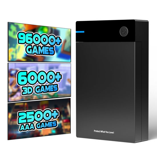 Picture of Kinhank 12TB Retro Gaming Hard Drive, Retro Game Hard Drive with 96000+ Classic Games,Retro Game Consoles Portable Game Hard Drive Disk Compatible with Win-7/8/10/11